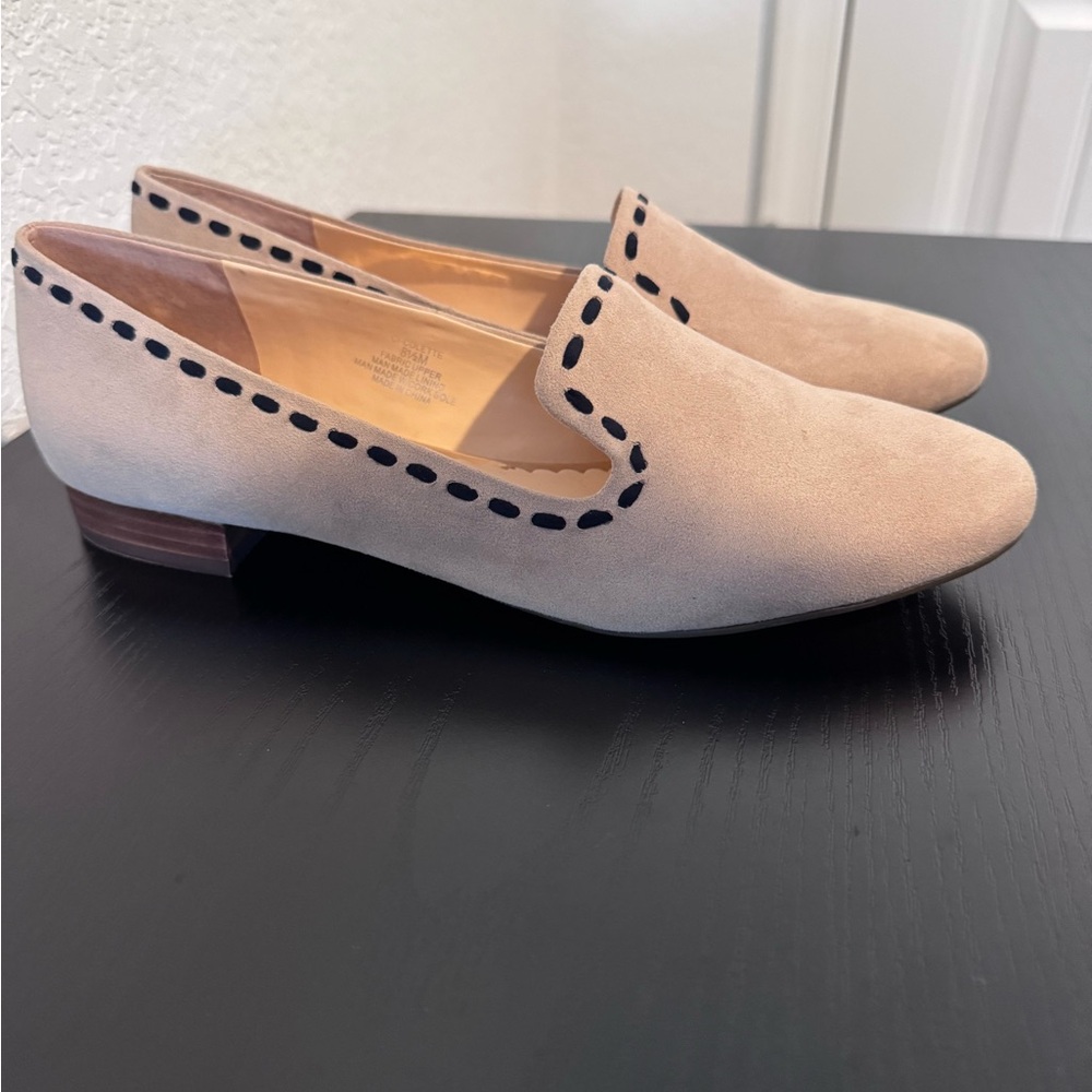 Crown & Ivy beige slip on loafers/ 8.5